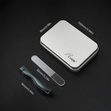 Кусачки для нігтів з лотком для обрізків, для товстих нігтів, 8.6 см, широка щелепа, нержавіюча сталь, кусачки для пальців рук і ніг з пилкою для нігтів (чорні/зелені)