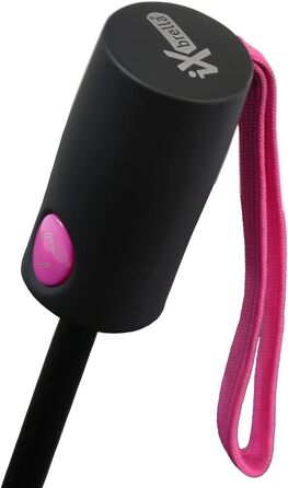 Штормовий парасолька з повною фібергласовою конструкцією, великий (106 см) - з кольоровими спицями (чорний-рожевий)