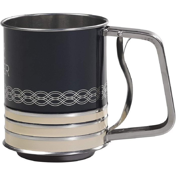 Tala Traditional Manual Flour Sifter in Indigo and Ivory Design - Classic Baking Sifter, Easy to Use, Durable, Elegant Kitchen Utensil
