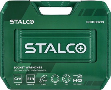 Набір торцевих та накидних ключів Stalco, 219 предметів S-54005
