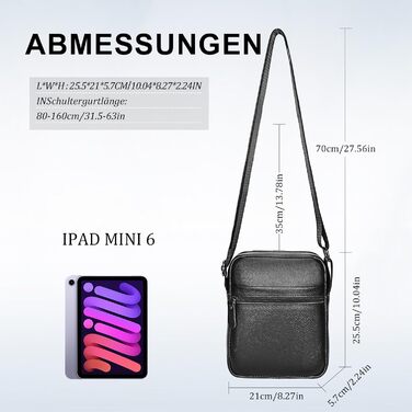 Чоловіча сумка через плече Leathario з натуральної шкіри, велика місткість, чорна