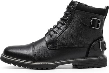 Чорні мотоциклетні черевики Bruno Marc для чоловіків, 44 EU. Шнуровка, блискавка, штучна шкіра, модель Chukka.