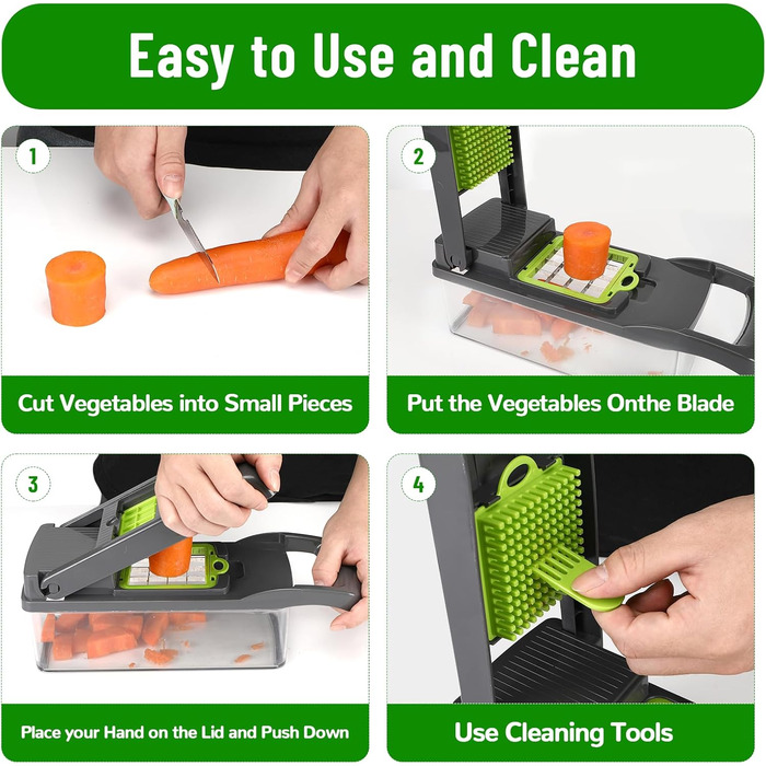 Багатофункціональний овочевий слайсер Lociban 16-в-1: слайсер для овочів, фруктів, картоплі, цибулі