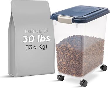 Контейнер для котячого корму Iris Ohyama з роликами, 30л/11кг, герметичний, BPA-free, для собак та котів