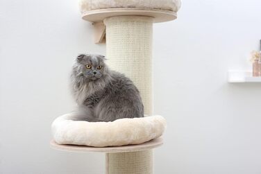 Kerbl Scratching Post Dolomit Tower (Beige, 187 cm height, 22 cm diameter, sisal carpet on the pillars) 81638