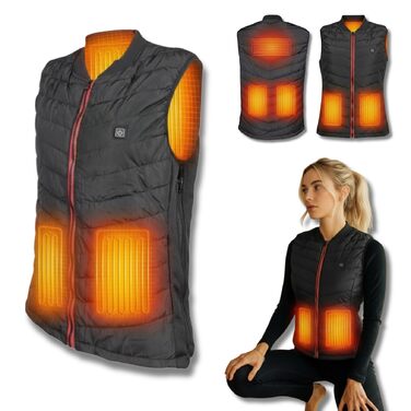 Обогреваемая жилетка Premium | Размеры XS-XXL | Жилетка з підігрівом для жінок та чоловіків | до 55°C з 5 зонами підігріву | З та без Powerbank XXL. З Powerbank