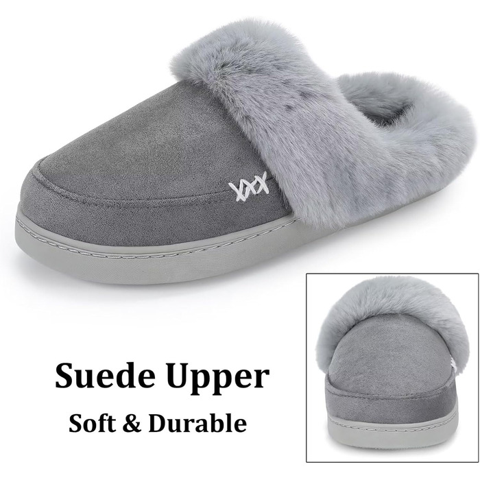 Тапочки зимові жіночі/чоловічі NineCiFun, теплі, з флісу, антиковзкі, для дому та вулиці, сірі, 40/41 EU
