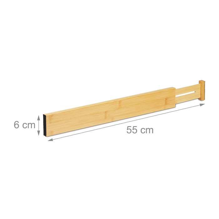 Relaxdays Drawer Dividers Bamboo 4-Piece Set