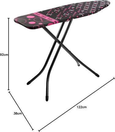 Гладильна дошка Minky Extra широка з підставкою для парогенератора, чорна (велика, компактна) HH40707103K