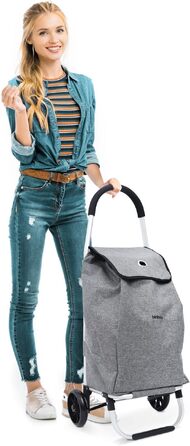 Складаний візок-шопер blnbag Shopper T1 для покупок, легкий екіпаж з алюмінієвим каркасом та сумкою на колесах, 49 л, висота 98 см