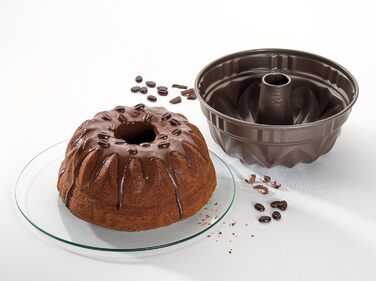 Dr. Oetker Gugelhupf 25 cm Baking Mold BACK-EDITION, round baking pan with leak-proof rim, Bundt pan with non-stick coating (Color: Brown), Quantity: 1 piece