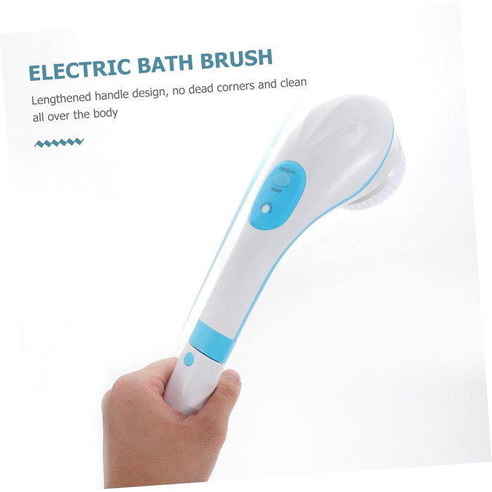 Minkissy 1-Piece Bath Brush Body Cleaning Brush Rotating Exfoliating Brush Face Washing Brush Massage Brush Electric Shower Brush Massage Brush for the Back Bath Accessories Abs Blue