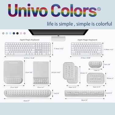 Підкладка для зап'ястя Univo Colors Marineblau: Memory Foam, Ергономічна, для Комп'ютера, Ноутбука, Ігрових Мишей та Клавіатури