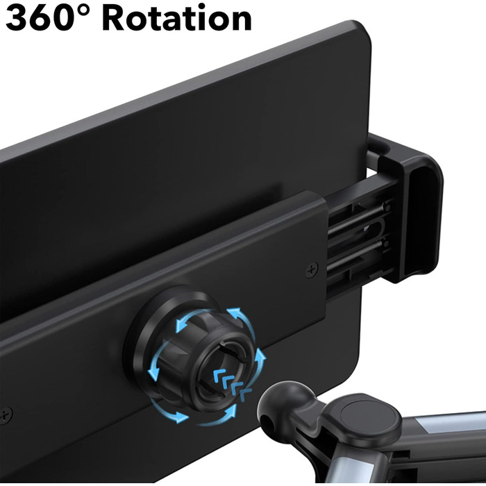 Утримувач для планшета в авто, регульований, універсальний, для iPad/iPhone/Samsung Galaxy Tabs/Kindle Fire HD/Nintendo Switch, 4.4-11 дюймів, ЧЕРВОНИЙ (Срібний)