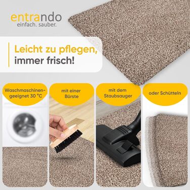 Килимок Entrando 40x60 см - бавовна, антиковзаючі, для дому та вулиці - під двері, терасу, балкон (Бежевий)