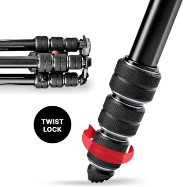 Штатив Manfrotto Befree GT XPRO з алюмінієвою ніжкою та кульковою головкою 496, Twist Lock, для DSLR та беззеркальних камер