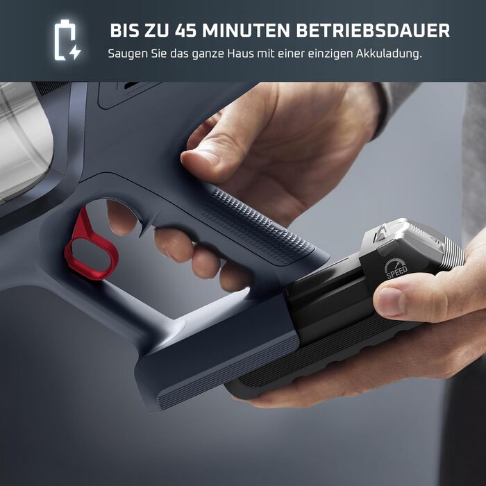 Rowenta X-Pert 6.60 акумуляторний пилосос: потужність 100W, 45 хв роботи, бездротовий, без мішка, LED-насадка, легкий, 0,55 л контейнер для сміття, насадка для щілин та кріплення на стіну, чорний/темно-сірий, RH6831EO