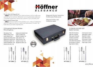 Набір столових приборів Hoffner Elegance, 72 предмети
