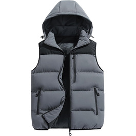 Чоловіча зимова жилетка AIEOE для активного відпочинку, тепла термо-жилетка з капюшоном, сіра, розміри EU S-XL