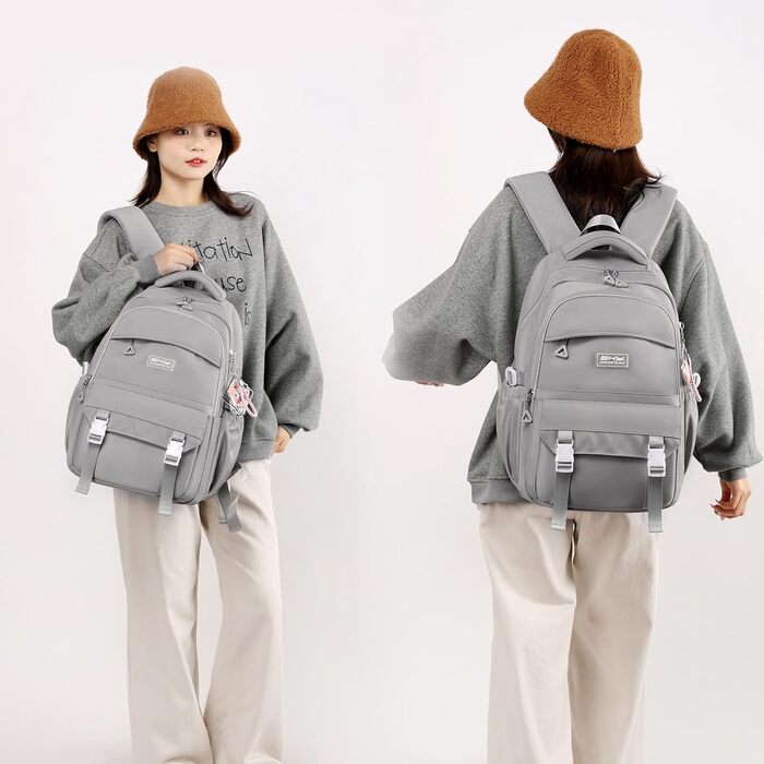 Водонепроникний рюкзак для школи JANSBEN для дівчаток та хлопчиків, багатосекційний, ідеальний для 10-річних дітей, підлітків та 5 класу, фіолетовий