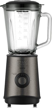 Блендер стаціонарний Black+Decker BXJB800E, 800 Вт, 1,5 л, нержавіюча сталь, сірий