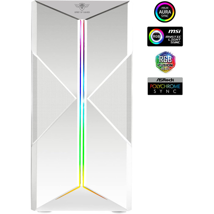 Корпус для ПК Spirit of Gamer Clone III Білий RGB | ATX/mATX/ITX | з темперованим склом | 2 вентилятори 120 мм (1 ARGB)