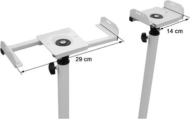 Металеві підставки для колонок (2 шт) - регульовані, з кабельною організацією, білий, модель BS16W