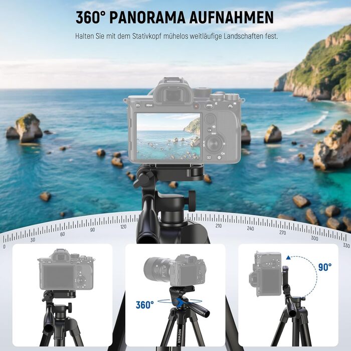 NEEWER Штатив для відеозйомки з пливним упором 72', сумісний з DJI RS Gimbal, для DSLR та відеокамер, максимальне навантаження 8кг