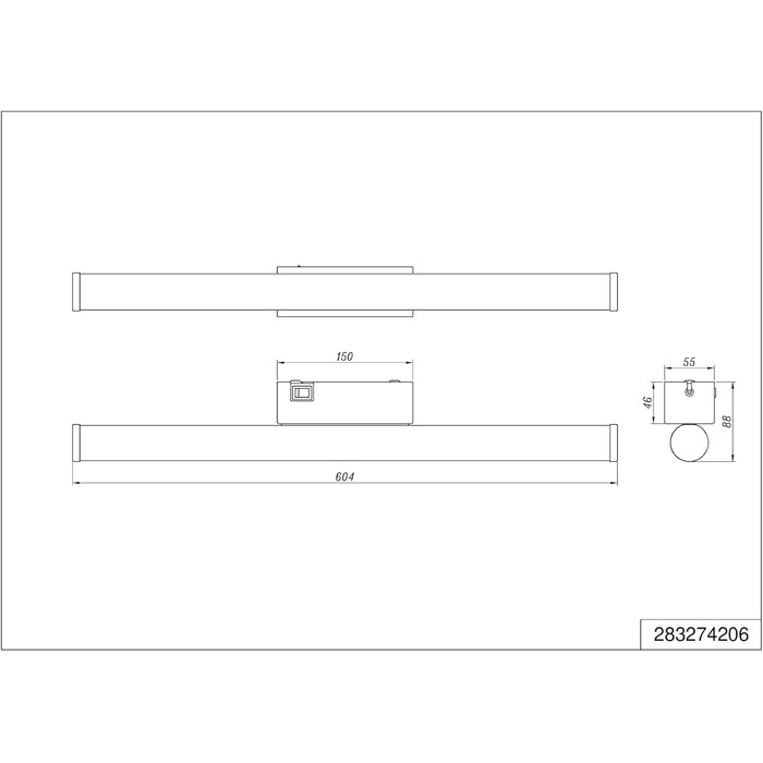 Trio Leuchten LED Bathroom Wall Light Mattimo 283274106, Metal Chrome, White Plastic, 4.3 Watt LED (Width 60cm)