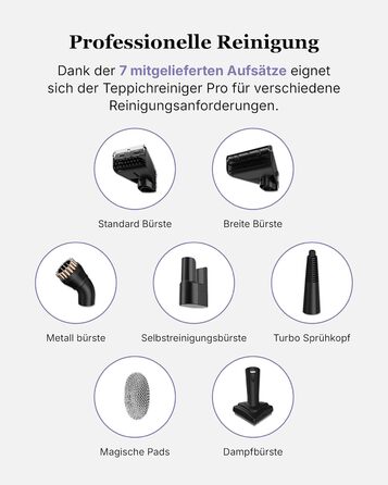 Професійний мийний пилосос Motionflow PRO з паровою функцією – 1700W, для килимів, меблів та авто. Самоочищення, пароочисник для дому та офісу