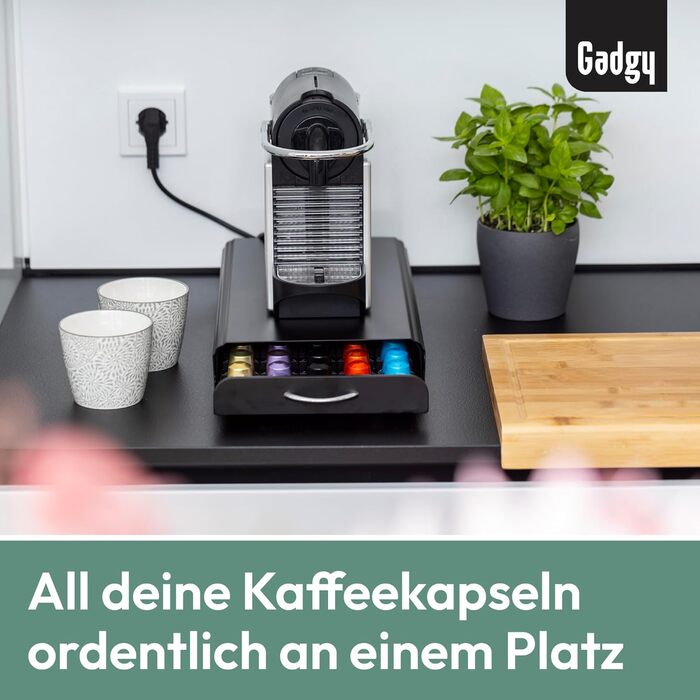 Тримач для капсул Nespresso Gadgy - органайзер для 50 капсул, нержавіюча сталь, чорний