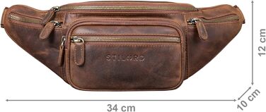 STILORD Велика шкіряна сумка на пояс Cognac - Вантажна сумка на ремінь для чоловіків, жінок та дітей - Ретро поясна сумка для бігу, фестивалів, подорожей Caspar (Soria - Коричнева)