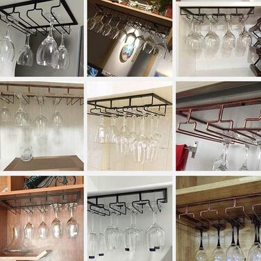 Тримач для келихів вина DDGG (2 шт.) - Настінна підставка для келихів, барна полиця, для дому, ресторану