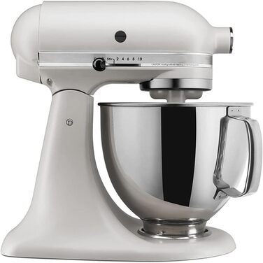 Миска з нержавіючої сталі 4,8 л з ручкою для KitchenAid, аксесуари для кухонної машини, сумісна з моделями K5THSBP, 125/150/165/175, підходить для посудомийної машини, срібляста