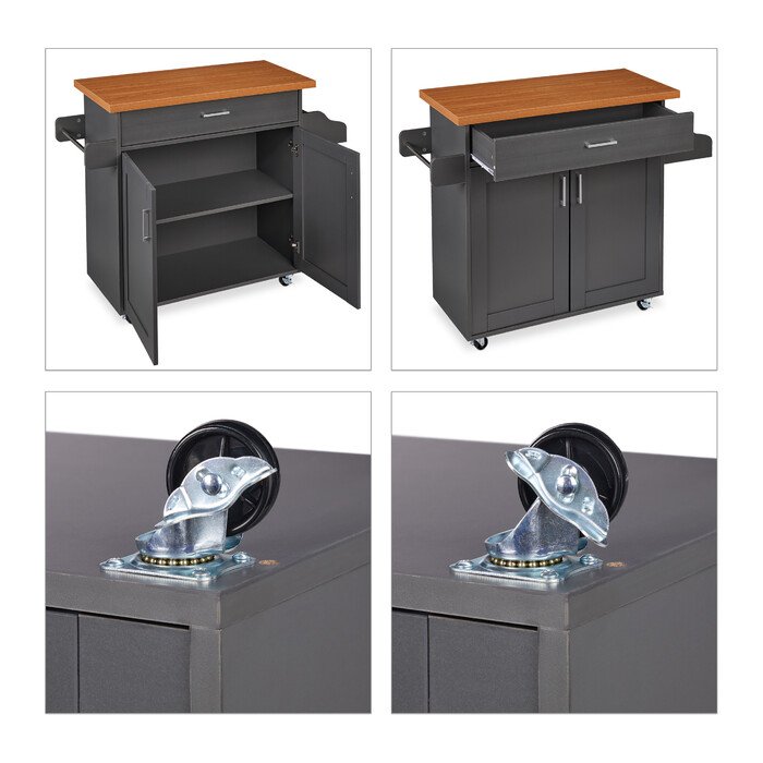 Relaxdays Kitchen Cart with Work Surface