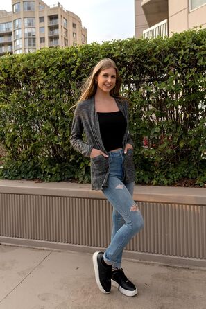 Жіноча легка в'язана жилетка VOTEPRETTY, сірий колір, розмір L