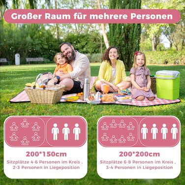 Плед для пікніка Oak & Tea 200x200 см, водонепроникний, ізолюючий, червоний. XXL килимок для пляжу, кемпінгу, відпочинку на природі з міцного Оксфорду