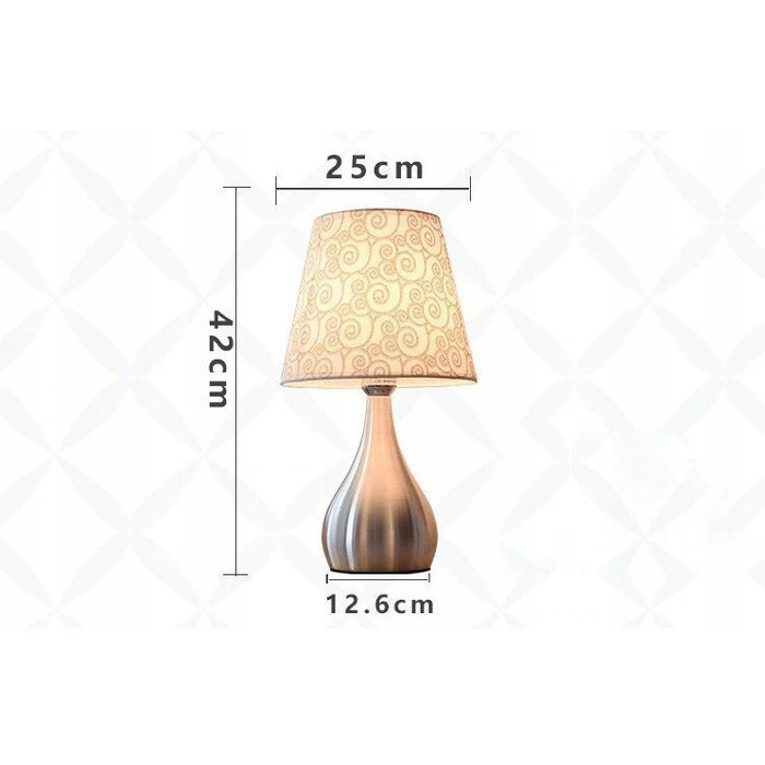 Сенсорна настільна нічна лампа з абажуром, LED, золотиста