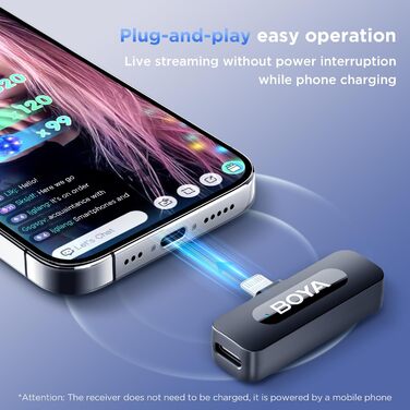 Мікрофон Boya BY-V10 USB-C: бездротовий мініатюрний мікрофон з шумозаглушенням для Android, смартфонів, ноутбуків, YouTube, подкастів, Facebook, Vlogging