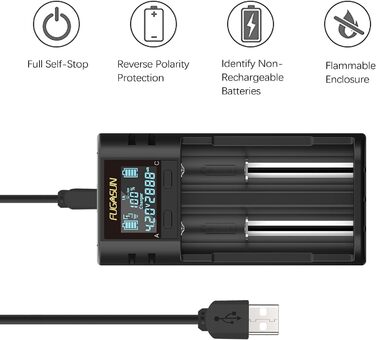 Зарядний пристрій LCD для акумуляторів 18650 21700 21750 (з PCB захистом) - Інтелектуальний зарядний пристрій