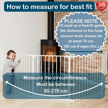 BabyDan Flex XXL: захисне бар'єр для каміну/сходи/кімнати, білий, 90-278 см, Данія