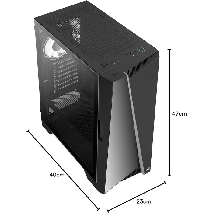 Корпус Aerocool Mirage ARGB ATX Mid Tower: скляна панель, 2 RGB вентилятори, чорний