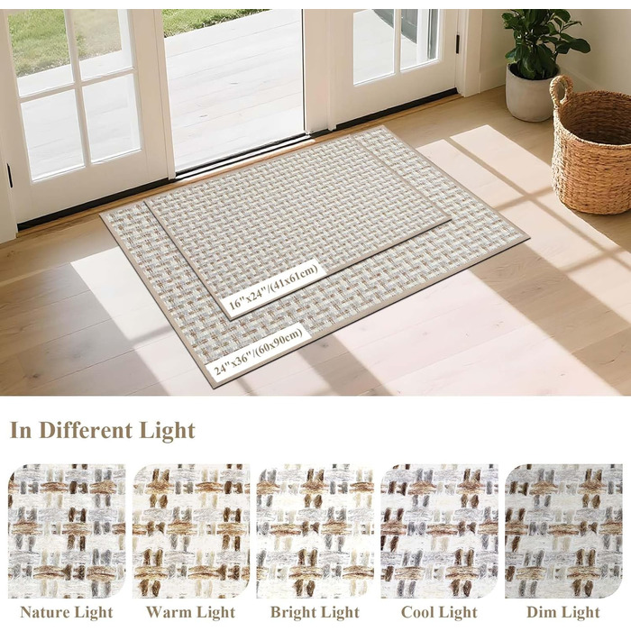 Килимок для дому, антиковзаюча підлога, килимок для входу, 60x90 см, золотий