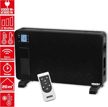 Електрична теплова батарея HECHT - Економна теплова батарея з 3 рівнями потужності, пультом дистанційного керування та термостатом