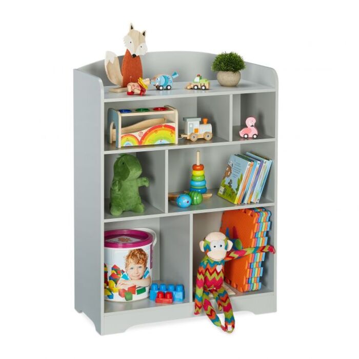 Relaxdays Kids' Shelf in Grey