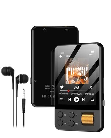 MP3 плеєр 64GB Bluetooth 5.4 з навушниками, сенсорний екран 2.4