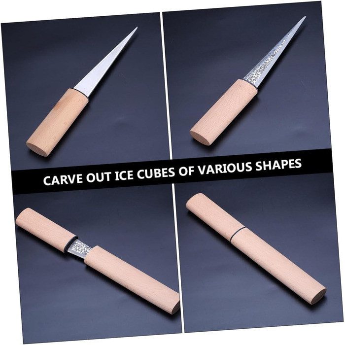 Amosfun Ice Skates Tea Cake Tool Ice Breaker Tool Bartender Ice Pick Tapered Ice Pick Ice Cubes Ice Molds Ice Picker with Handle Stainless Steel Khaki