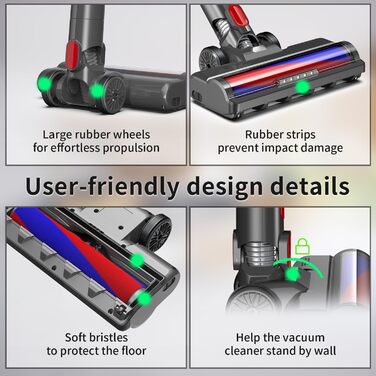 М'яка щітка-насадка для пилососів Dyson V7 V8 V10 V11 V15 - Оригінальна заміна, для твердих підлог (паркет, ламінат, плитка)