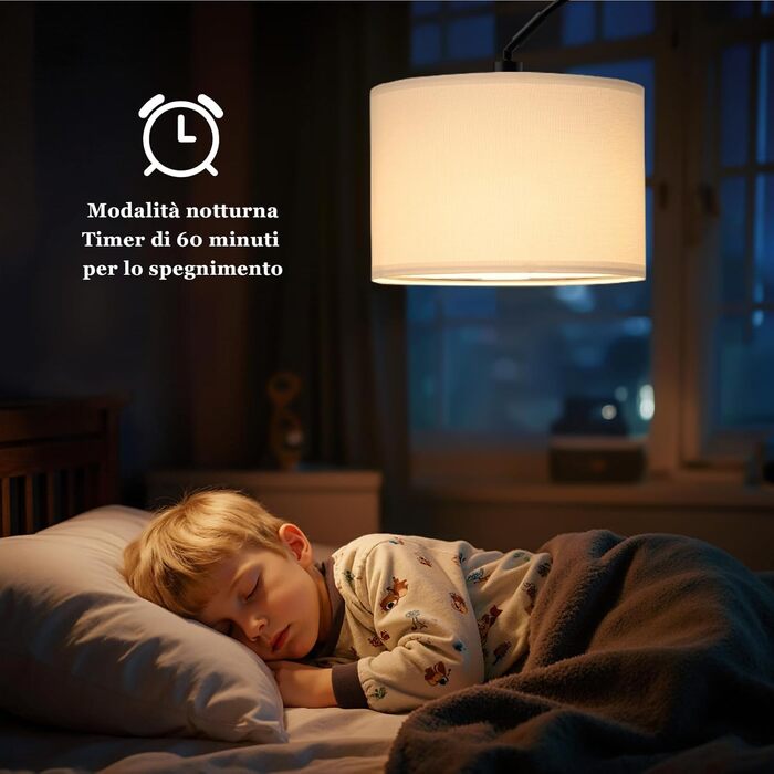 Торшер для вітальні Stehlampe з димером, LED E27, пульт ДУ, 3000K-6000K, бежевий (білий абажур + чорна база). Регульований кут нахилу 350°, висота 180 см.