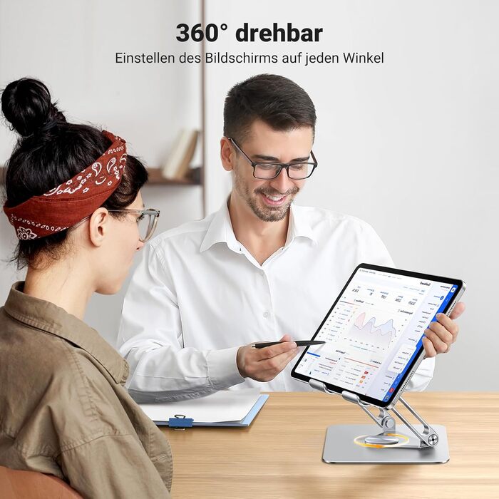 Підставка для планшета UGREEN 360° обертова, регульована по висоті, для iPad Pro/Air/Mini, Samsung Galaxy Tab та iPhone, сумісна з пристроями від 4 до 13 дюймів